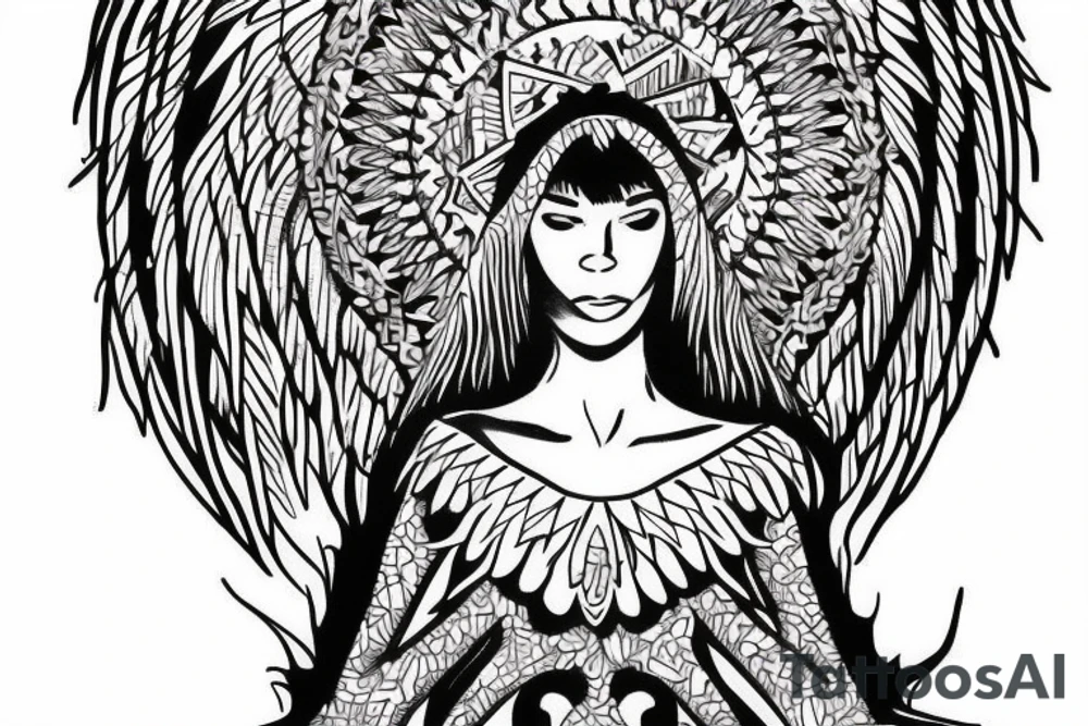 African angel tattoo idea