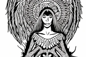African angel tattoo idea