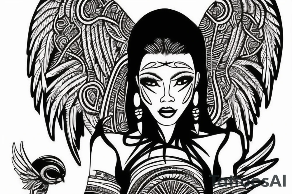 African angel tattoo idea