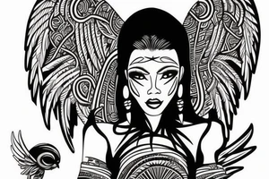 African angel tattoo idea
