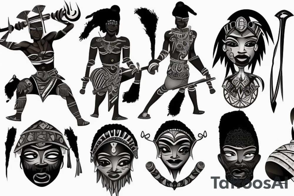 African warrior tattoo idea