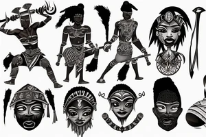 African warrior tattoo idea