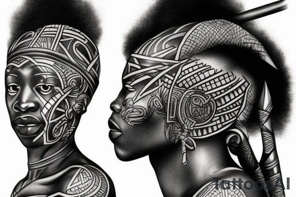 African warrior tattoo idea