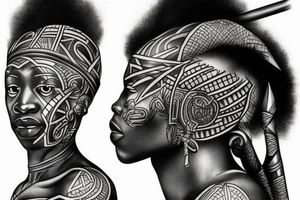 African warrior tattoo idea