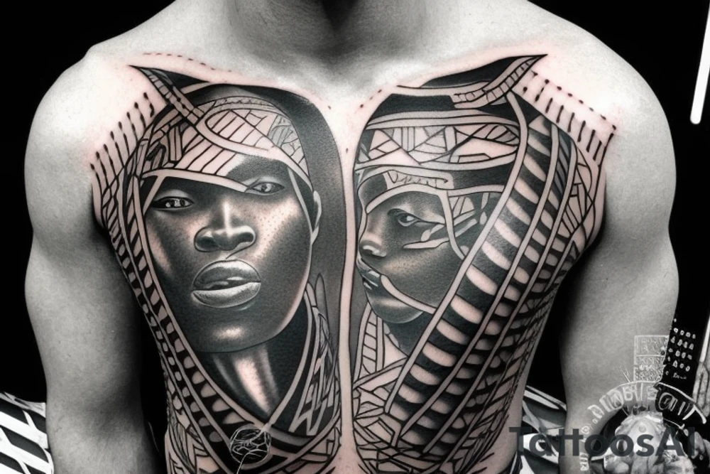 African warrior tattoo idea