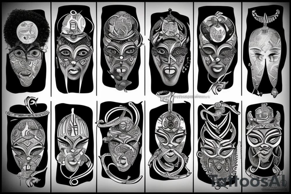 African warrior tattoo idea