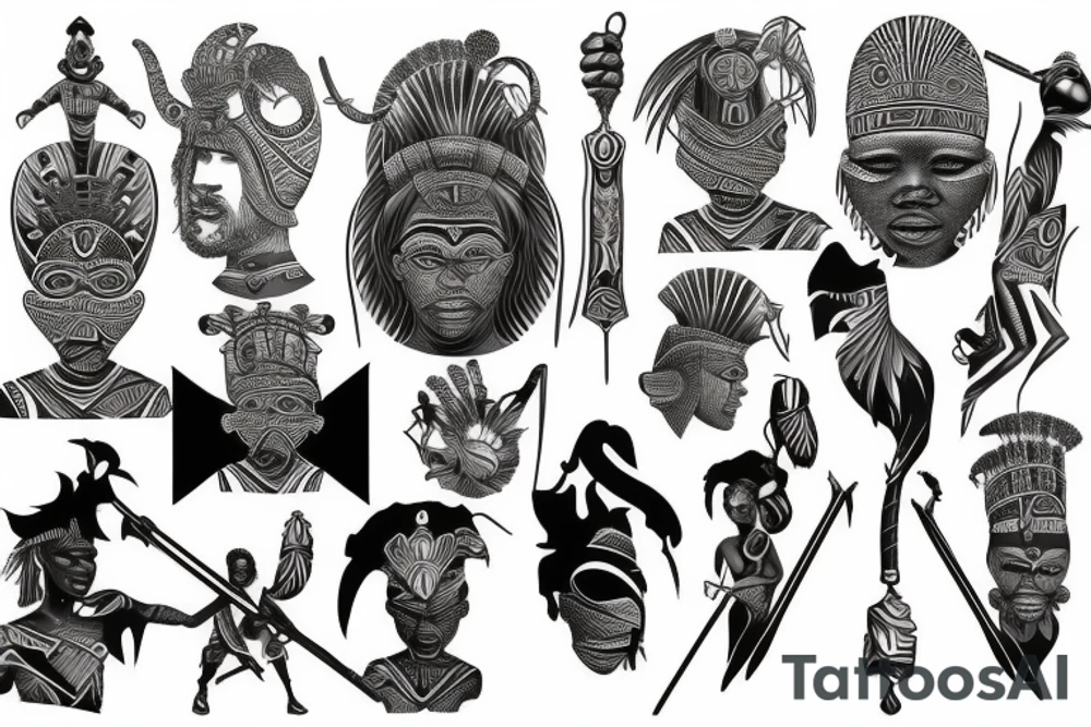 African warrior tattoo idea