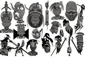 African warrior tattoo idea