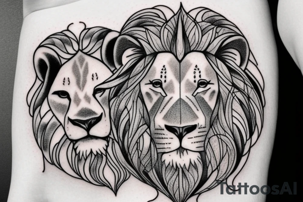 Lion and lamb tattoo idea