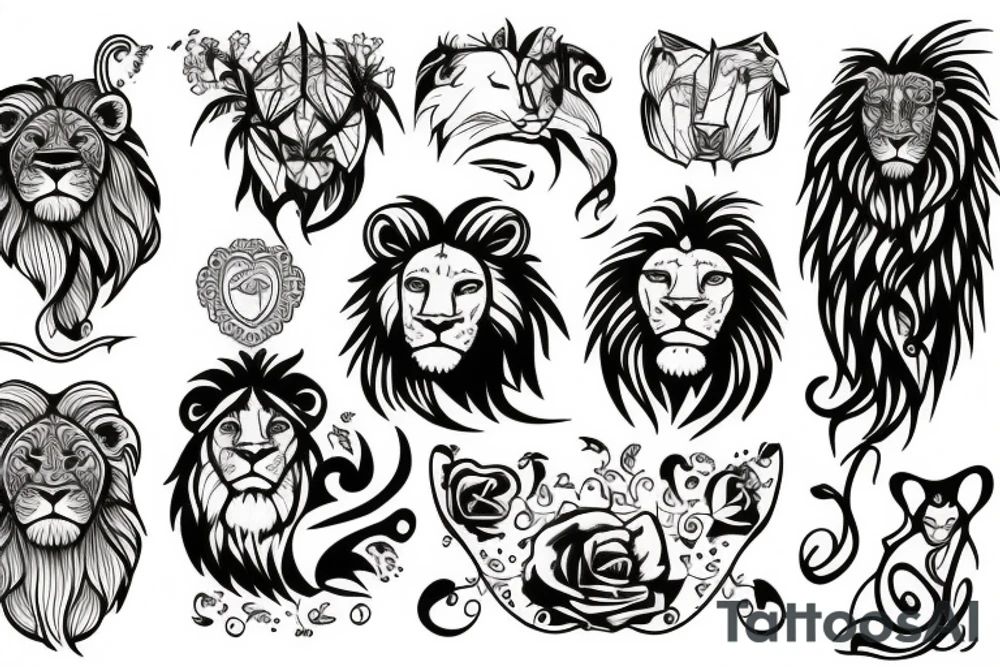 Lion and lamb tattoo idea