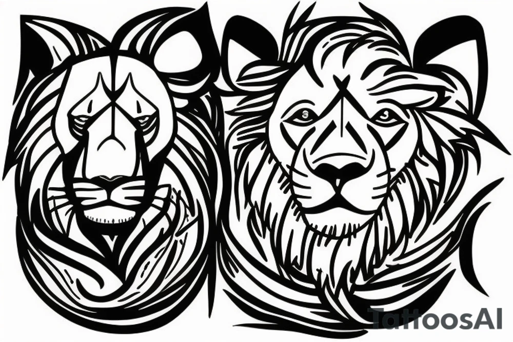 Lion and lamb tattoo idea