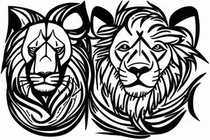 Lion and lamb tattoo idea