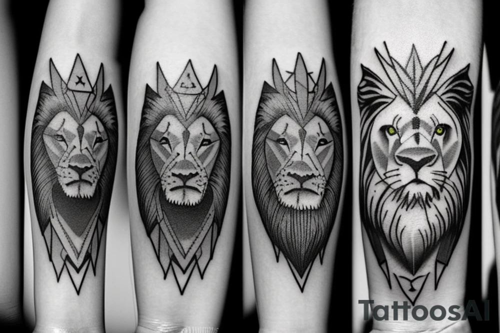 Lion and lamb together tattoo idea