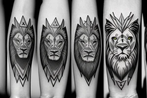 Lion and lamb together tattoo idea