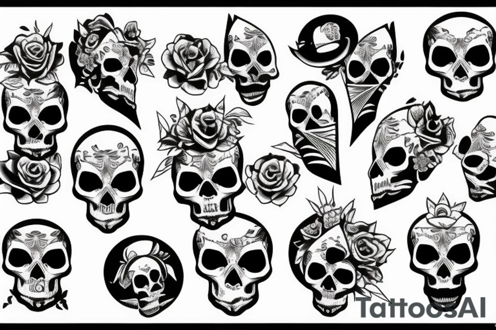 Skull with a sunrise tattoo idea