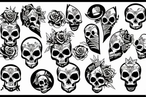 Skull with a sunrise tattoo idea