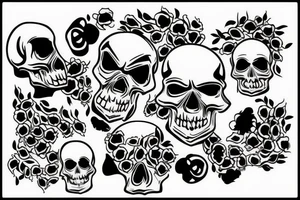 Skull with a sunrise tattoo idea