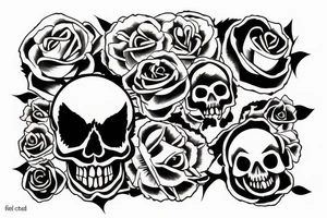 Skull with a sunrise tattoo idea