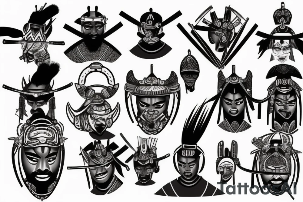 African samurai tattoo idea