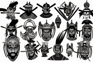 African samurai tattoo idea
