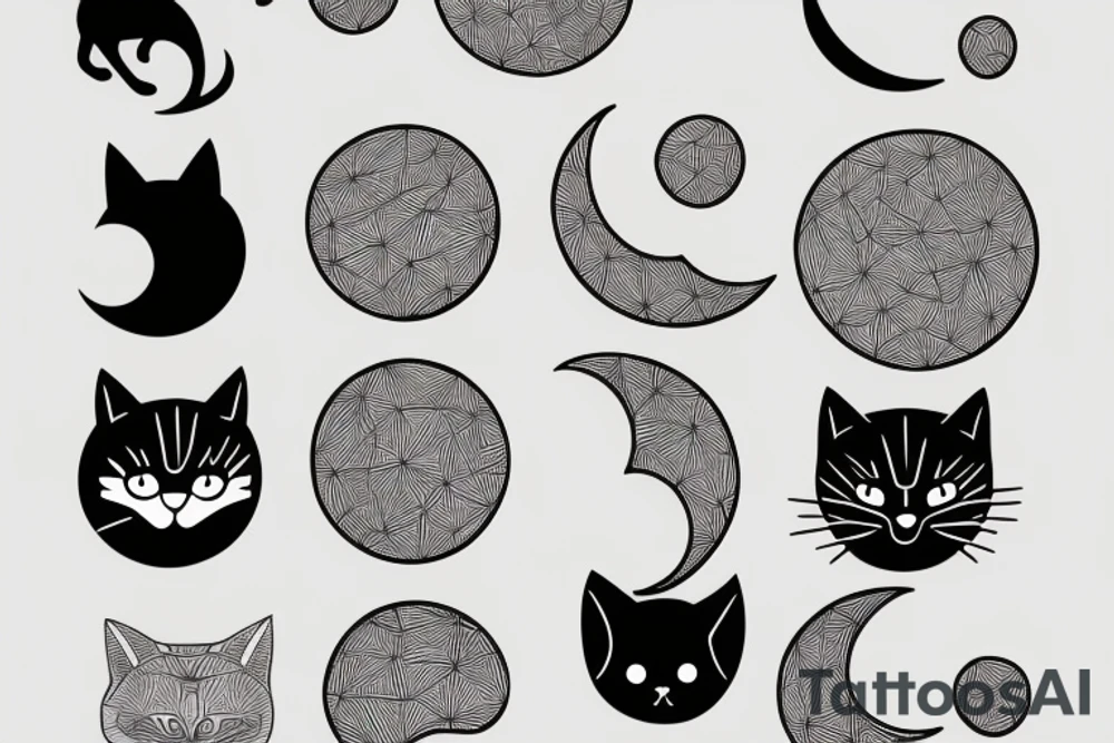 Moon and cat tattoo idea