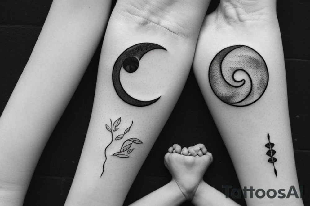 Moon and cat tattoo idea