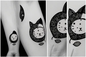 Moon and cat tattoo idea