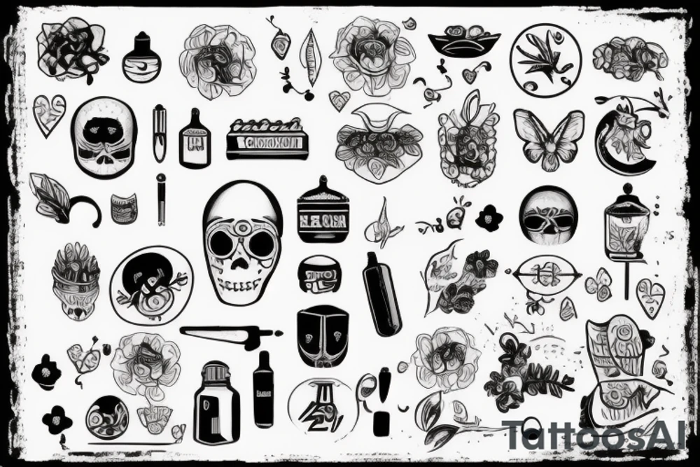 Девушка демон с маской они, Япония, тонкие линии tattoo idea Девушка демон с маской они, Япония, тонкие линии tattoo idea