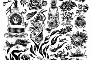 Bitte Zeichen Wasser Luft Erde und Feuer tattoo idea