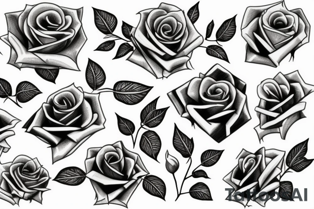 Roses and religion tattoo idea