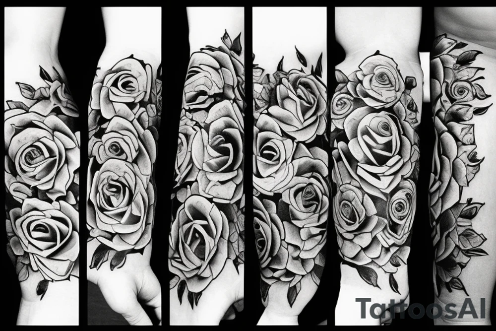 Roses and religion tattoo idea