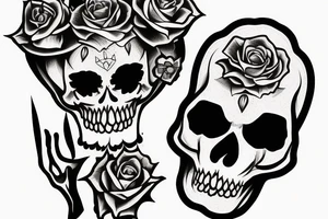 witch holding skull tattoo idea