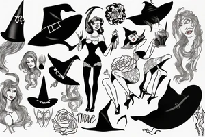 Pin up witch tattoo idea