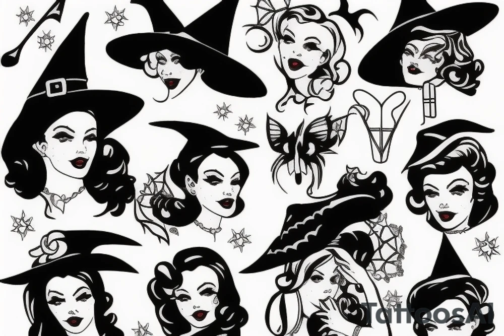 Pin up witch tattoo idea
