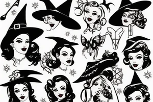 Pin up witch tattoo idea