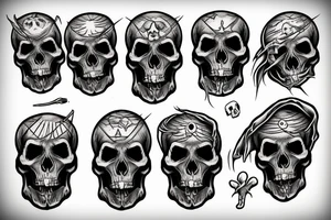 witch holding skull tattoo idea