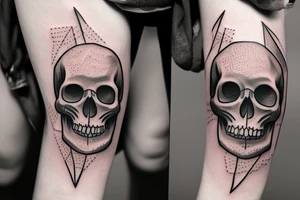 witch holding skull tattoo idea