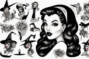 Pin up witch tattoo idea