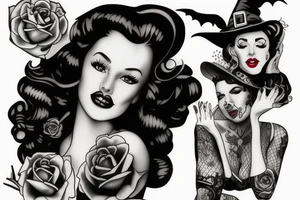 Pin up witch tattoo idea