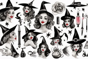 Pin up witch tattoo idea