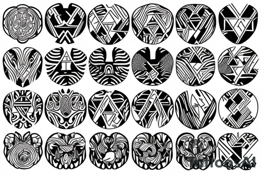 elbow straight pattern tattoo idea