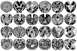 elbow straight pattern tattoo idea