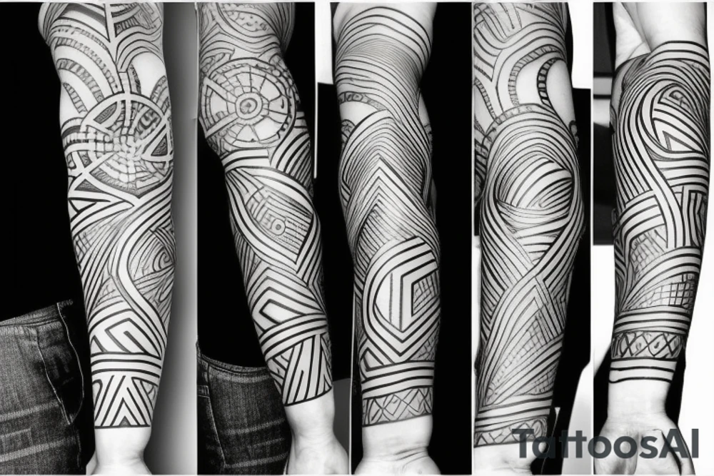 elbow straight pattern tattoo idea