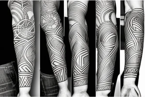 elbow straight pattern tattoo idea