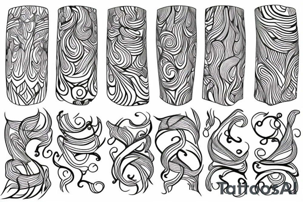 knee wavy pattern tattoo idea