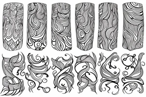 knee wavy pattern tattoo idea