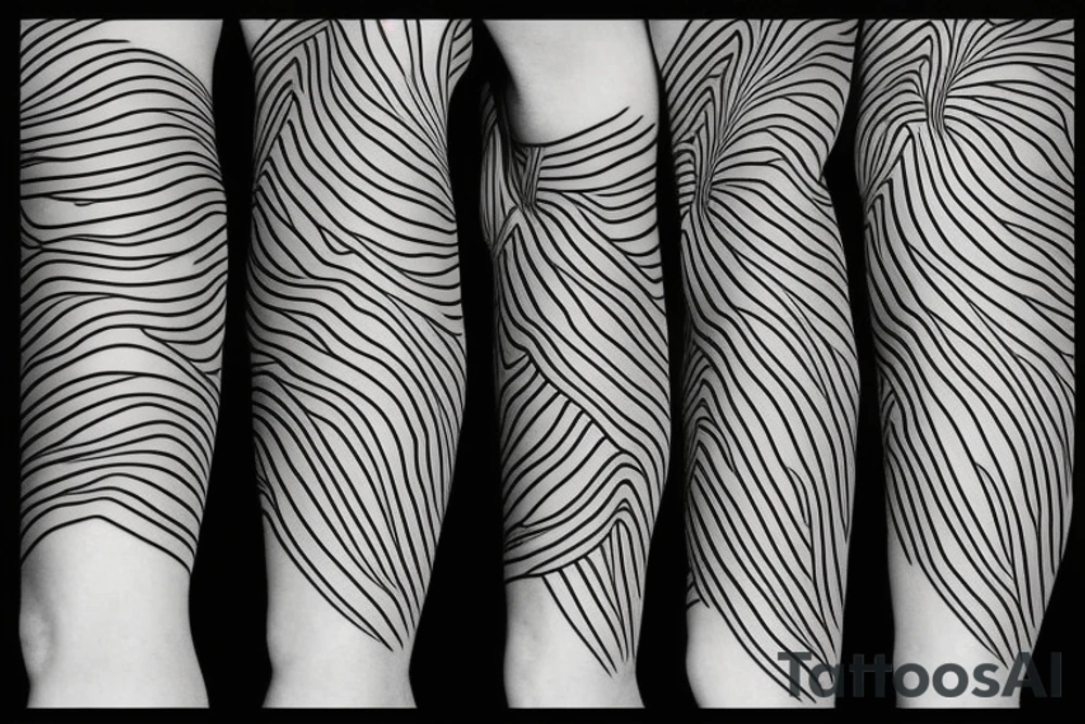 knee wavy pattern tattoo idea