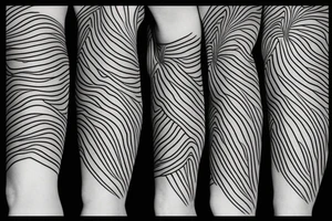 knee wavy pattern tattoo idea