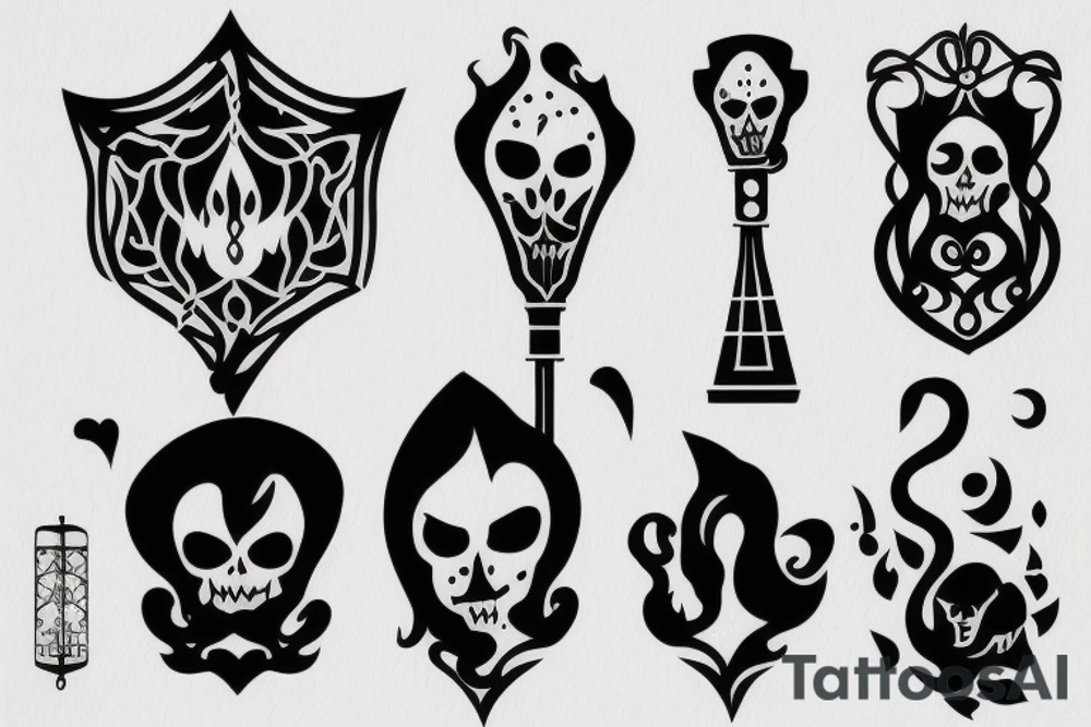 gothic lampost with a dim light tattoo idea