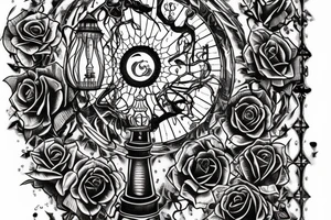 gothic lantern with a dim light tattoo idea